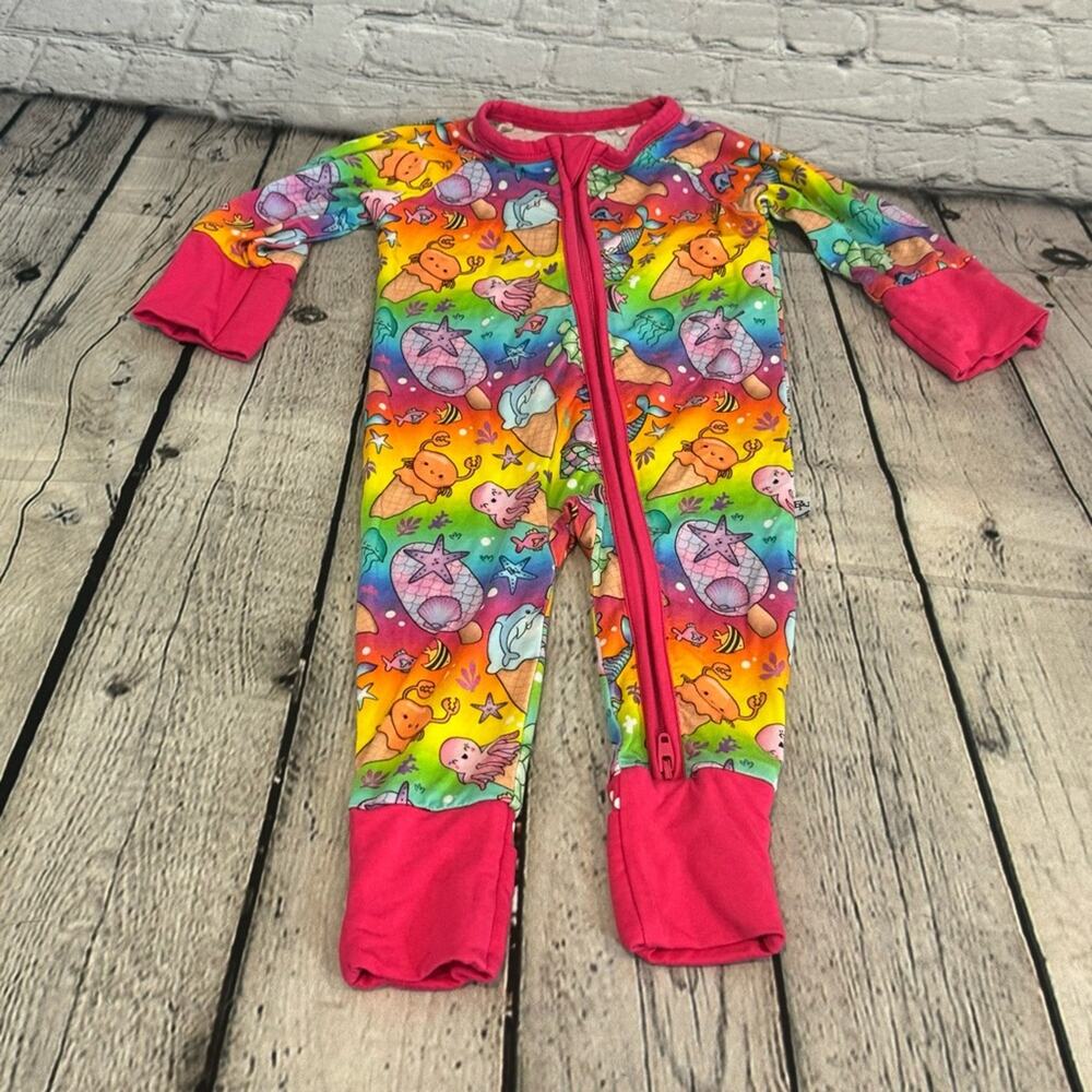 Bamboo Necessities Rainbow Sea Life Zippie Romper